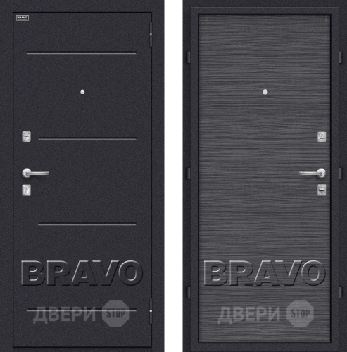 Входная металлическая Дверь Bravo Оптим Кобра Black Wood в Ивантеевке