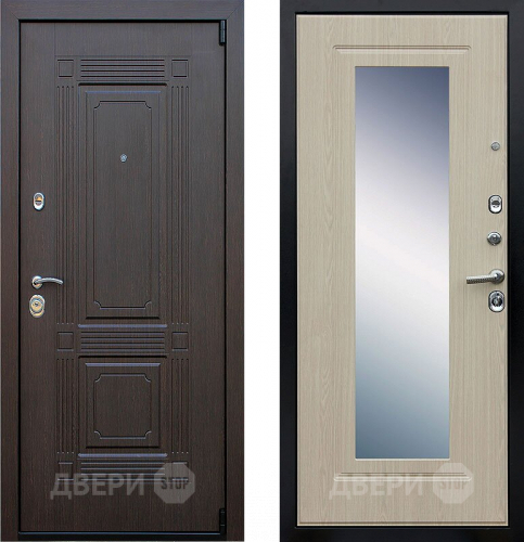 Входная металлическая Дверь АСД Викинг с зеркалом Белёный  дуб в Ивантеевке