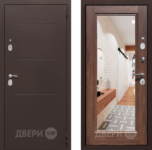 Дверь Престиж 100 с зеркалом Медь/Дуб филадельфия коньяк в Ивантеевке