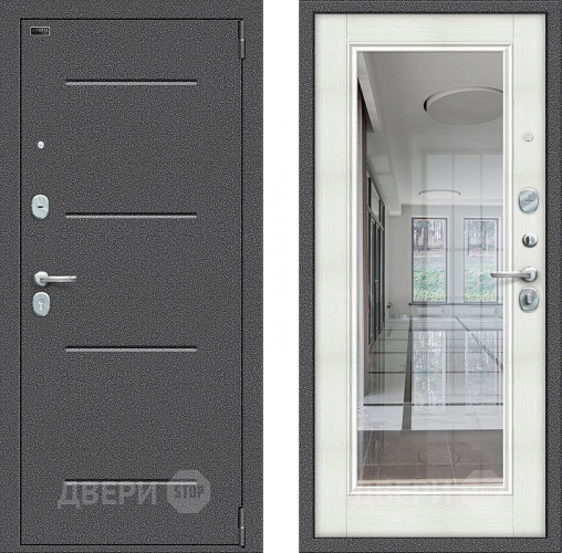 Входная металлическая Дверь Bravo Porta S-2 104/П61 с зеркалом Бьянко в Ивантеевке