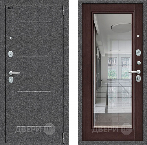 Входная металлическая Дверь Bravo Porta S-2 104/П61 с зеркалом венге в Ивантеевке
