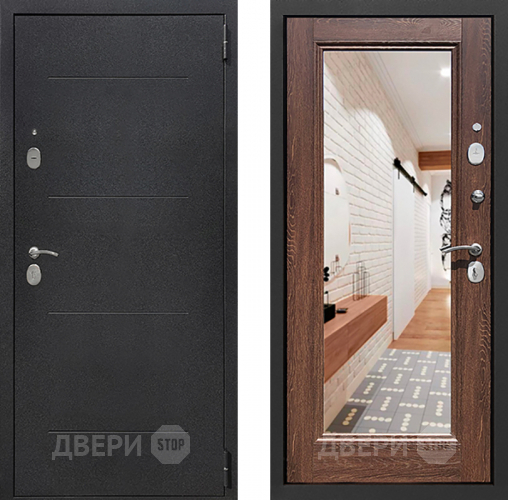 Входная металлическая Дверь Престиж 100 с зеркалом Шелк/Дуб филадельфия коньяк в Ивантеевке
