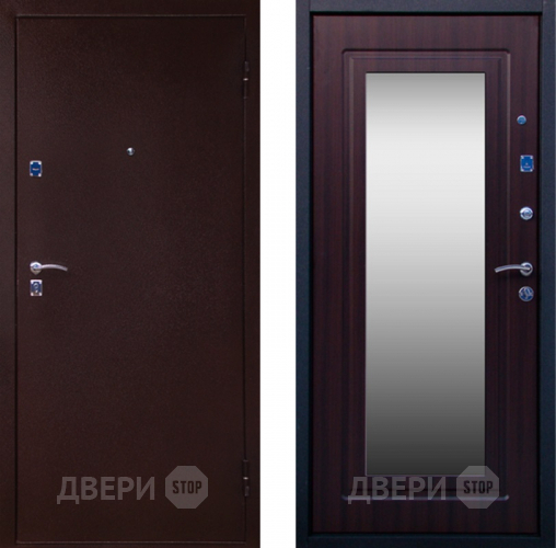 Входная металлическая Дверь СТОП Медь ЗЕРКАЛО Венге в Ивантеевке