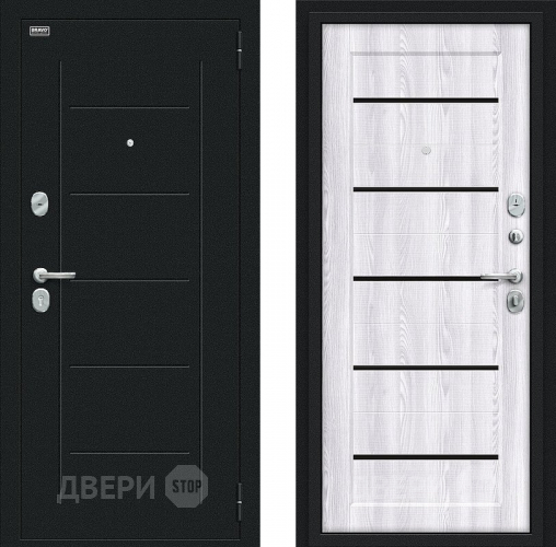 Дверь Bravo Борн Букле черное/Riviera Ice в Ивантеевке