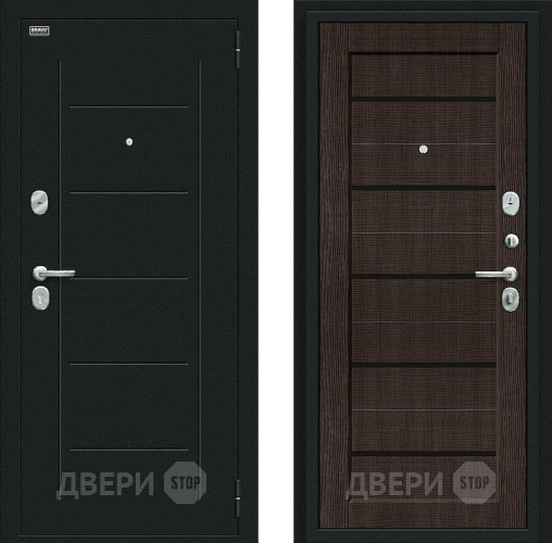 Входная металлическая Дверь Bravo Борн Букле черное/Wenge Veralinga в Ивантеевке