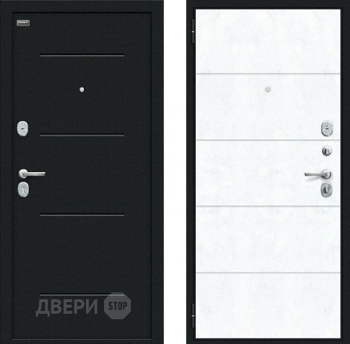 Входная металлическая Дверь внутреннего открывания Bravo Граффити-1 Инсайд Букле черное/Snow Art в Ивантеевке