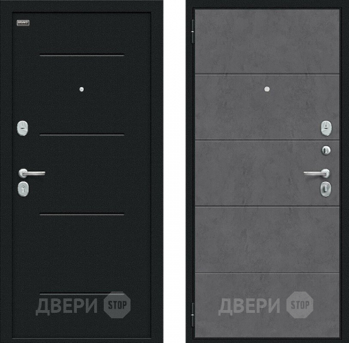 Дверь внутреннего открывания Bravo Граффити-1 Инсайд Букле черное/Slate Art в Ивантеевке