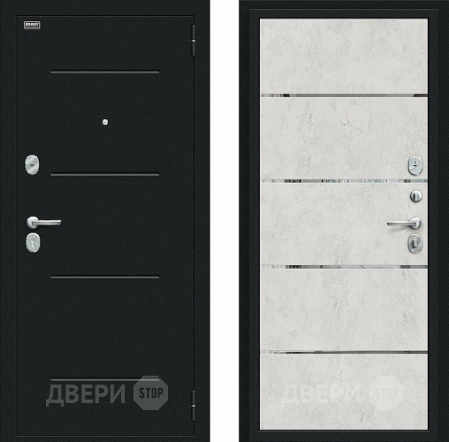 Входная металлическая Дверь Bravo Лайн Букле черное/Look Art в Ивантеевке