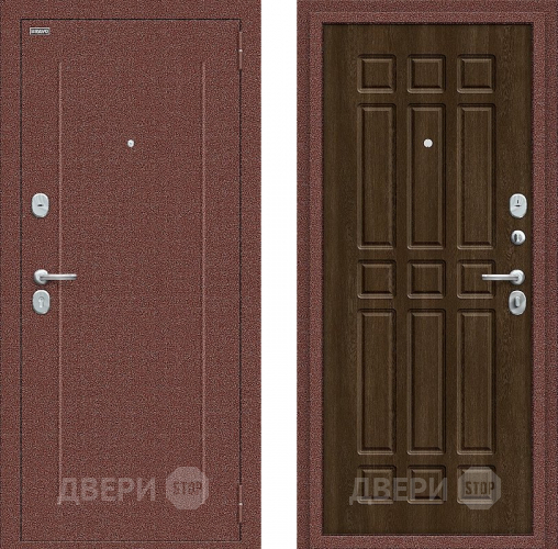 Входная металлическая Дверь Bravo Любо Мини Антик медный/Dark Barnwood в Ивантеевке