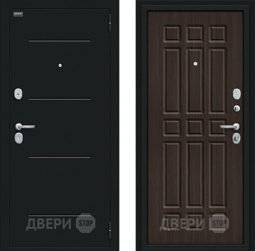 Входная металлическая Дверь Bravo Мило Букле черное/Wenge Veralinga в Ивантеевке