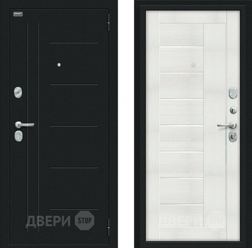 Входная металлическая Дверь Bravo Проф Букле черное/Bianco Veralinga в Ивантеевке