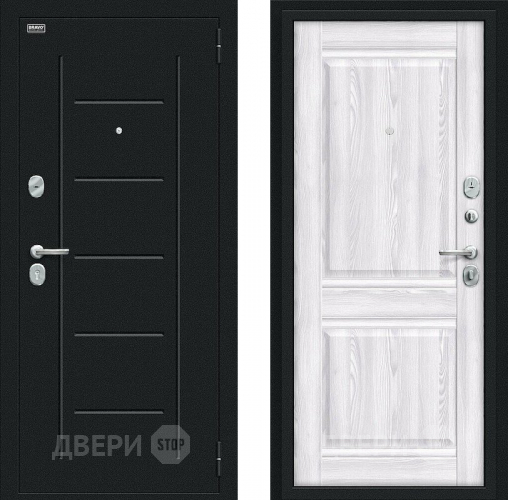 Входная металлическая Дверь Bravo Некст Kale Букле черное/Riviera Ice в Ивантеевке