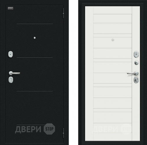Дверь Bravo Сити Kale Букле черное/Off-white в Ивантеевке