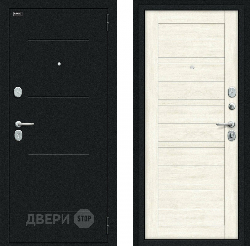 Входная металлическая Дверь Bravo Сити Kale Букле черное/Nordic Oak в Ивантеевке