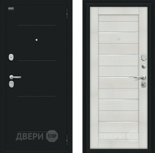 Дверь Bravo Техно Kale Букле черное/Bianco Veralinga в Ивантеевке