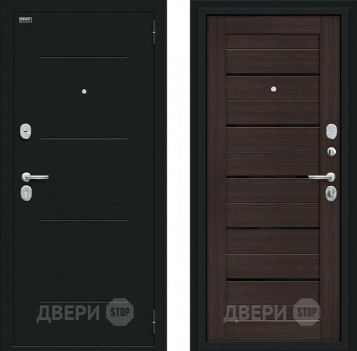 Дверь Bravo Техно Kale Букле черное/Wenge Veralinga в Ивантеевке