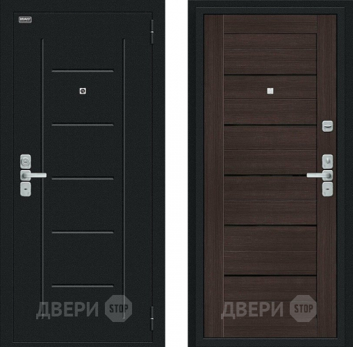Входная металлическая Дверь Bravo Райт Букле черное/Wenge Veralinga в Ивантеевке