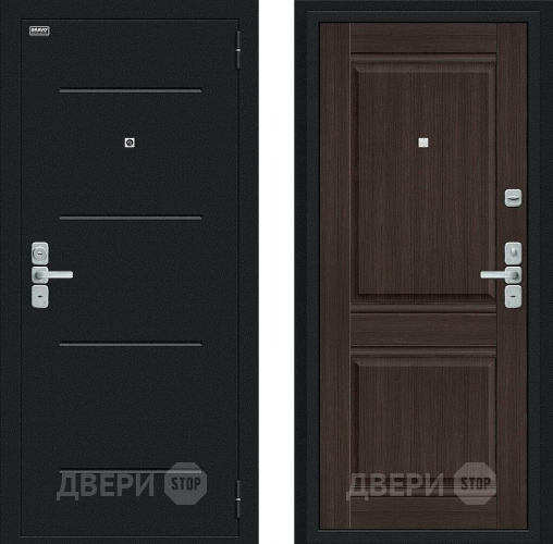 Входная металлическая Дверь Bravo Нео Букле черное/Wenge Veralinga в Ивантеевке