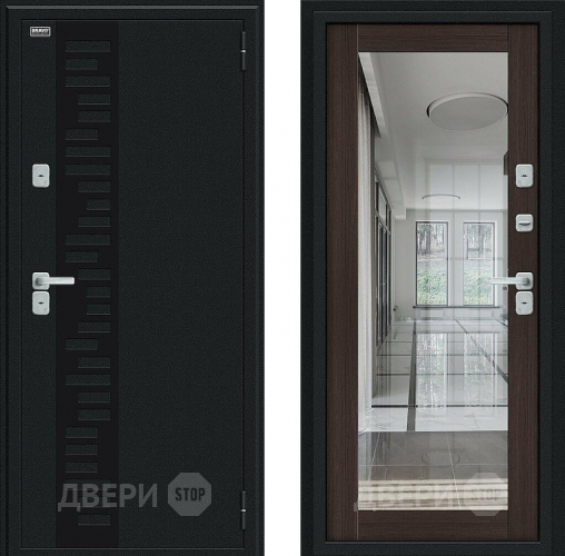 Входная металлическая Дверь Bravo Thermo Флэш Декор Букле черное/Wenge Veralinga в Ивантеевке