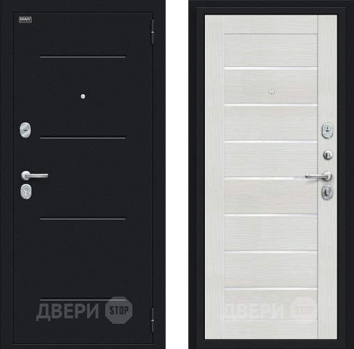 Дверь Bravo Техно Букле черное/Bianco Veralinga в Ивантеевке