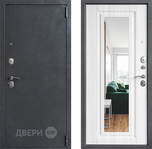 Входная металлическая Дверь Дверной Континент ДК-70 Зеркало Лиственница в Ивантеевке