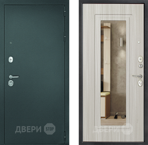 Входная металлическая Дверь Дверной Континент Рубикон Серебро Зеркало Сандал в Ивантеевке