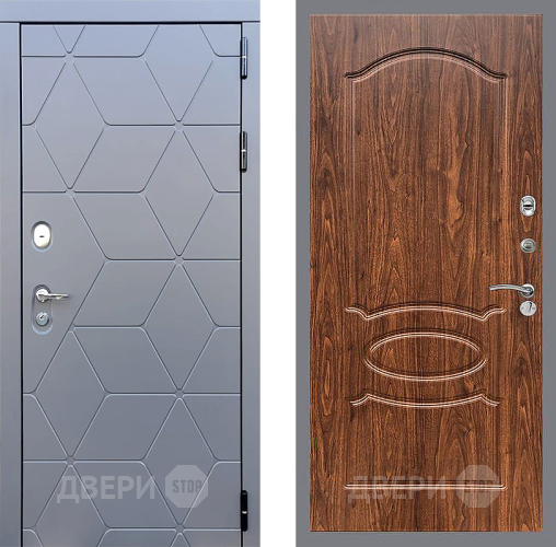 Входная металлическая Дверь Стоп КОСМО ФЛ-128 орех тисненый в Ивантеевке