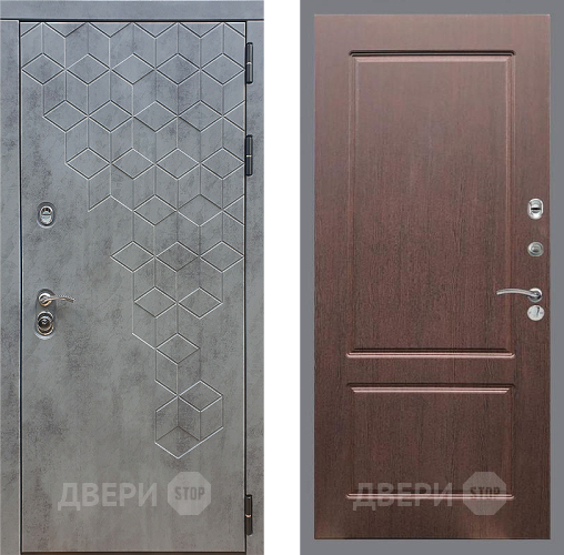 Входная металлическая Дверь Стоп БЕТОН ФЛ-117 Орех премиум в Ивантеевке