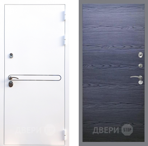 Входная металлическая Дверь Стоп Лайн Вайт Гладкая Дуб тангенальный черный в Ивантеевке