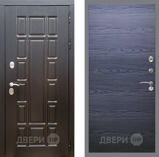 Входная металлическая Дверь Стоп НЬЮ ЙОРК Гладкая Дуб тангенальный черный в Ивантеевке