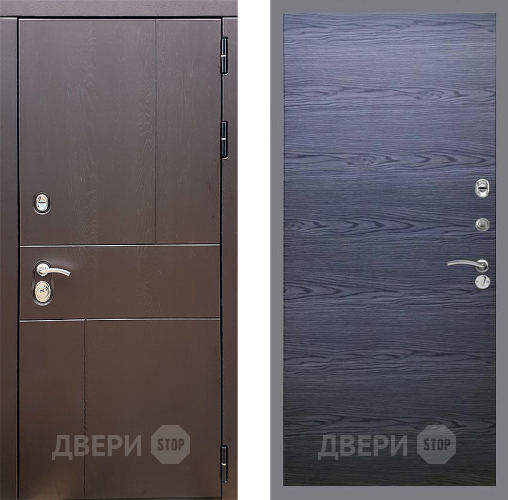 Входная металлическая Дверь Стоп УРБАН Гладкая Дуб тангенальный черный в Ивантеевке