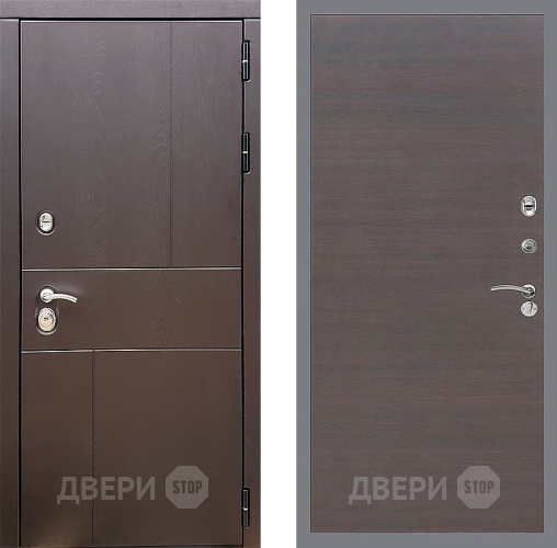 Входная металлическая Дверь Стоп УРБАН Гладкая венге поперечный в Ивантеевке