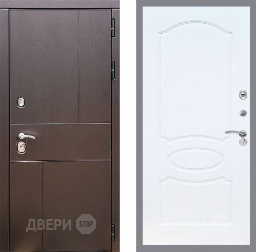 Входная металлическая Дверь Стоп УРБАН ФЛ-128 Белый ясень в Ивантеевке