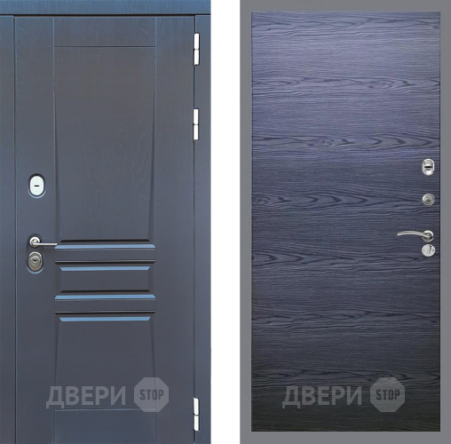 Входная металлическая Дверь Стоп ПЛАТИНУМ Гладкая Дуб тангенальный черный в Ивантеевке