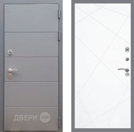 Входная металлическая Дверь Стоп АРТ ГРАФИТ ФЛ-291 Силк Сноу в Ивантеевке