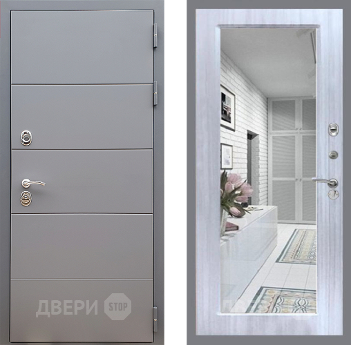 Дверь Стоп АРТ ГРАФИТ Зеркало Сандал белый в Ивантеевке