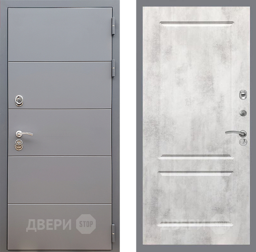 Входная металлическая Дверь Стоп АРТ ГРАФИТ ФЛ-117 Бетон светлый в Ивантеевке