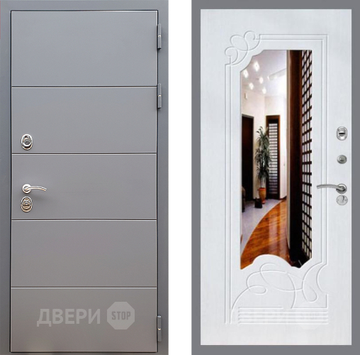 Дверь Стоп АРТ ГРАФИТ ЗкркалоФЛ-147 Ясень белый в Ивантеевке
