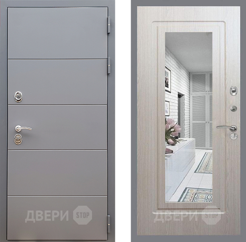 Дверь Стоп АРТ ГРАФИТ Зеркало ФЛ-120 Беленый дуб в Ивантеевке