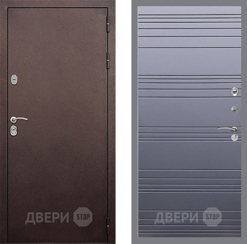 Входная металлическая Дверь Стоп КЛАССИК Медь Лайн Силк титан в Ивантеевке
