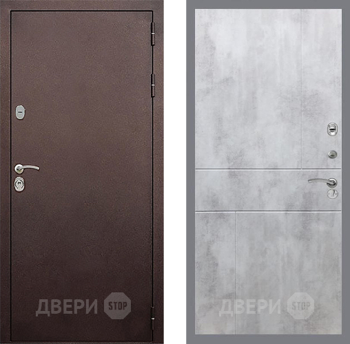 Входная металлическая Дверь Стоп КЛАССИК Медь ФЛ-290 Бетон светлый в Ивантеевке