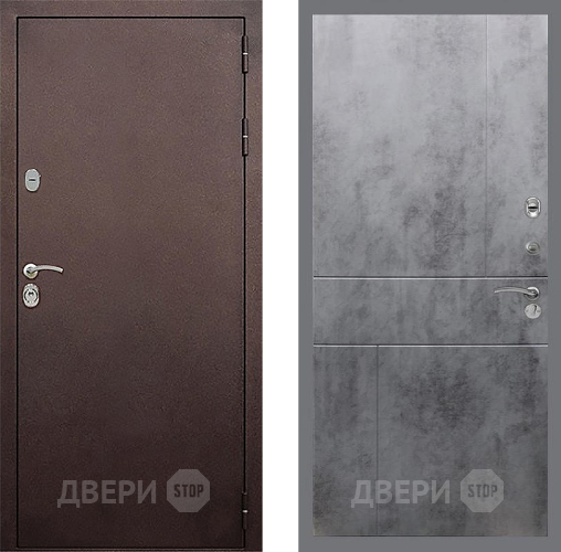 Входная металлическая Дверь Стоп КЛАССИК Медь ФЛ-290 Бетон темный в Ивантеевке