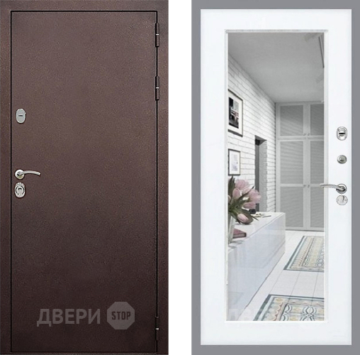 Дверь Стоп КЛАССИК Медь Зеркало Силк Сноу в Ивантеевке