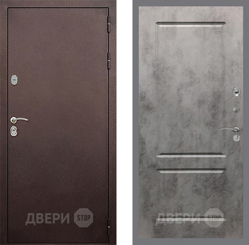 Входная металлическая Дверь Стоп КЛАССИК Медь ФЛ-117 Бетон темный в Ивантеевке