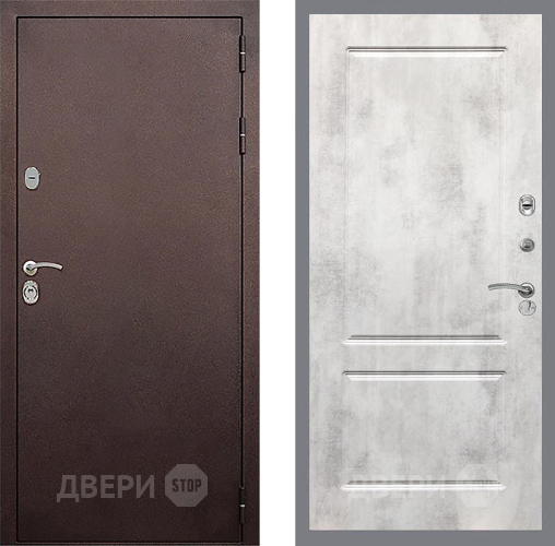Входная металлическая Дверь Стоп КЛАССИК Медь ФЛ-117 Бетон светлый в Ивантеевке