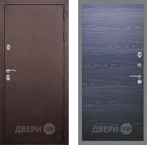 Входная металлическая Дверь Стоп КЛАССИК Медь Гладкая Дуб тангенальный черный в Ивантеевке