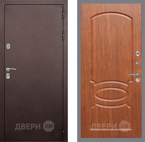 Входная металлическая Дверь Стоп КЛАССИК Медь ФЛ-128 Береза мореная в Ивантеевке