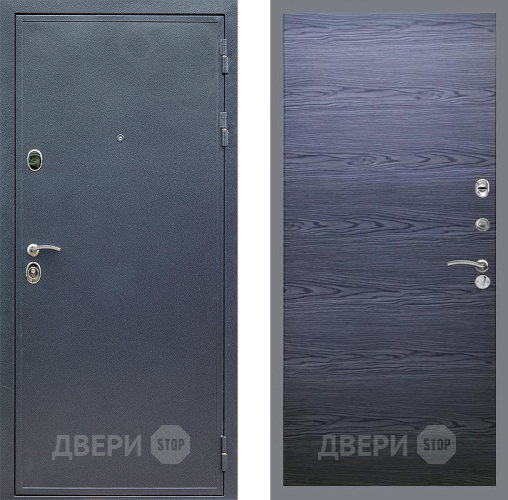Входная металлическая Дверь Стоп СИЛЬВЕР Гладкая Дуб тангенальный черный в Ивантеевке