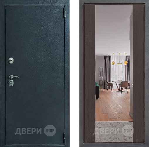 Входная металлическая Дверь Дверной континент ДК-70 Дизайн ФЛЗ-1 Зеркало Венге в Ивантеевке