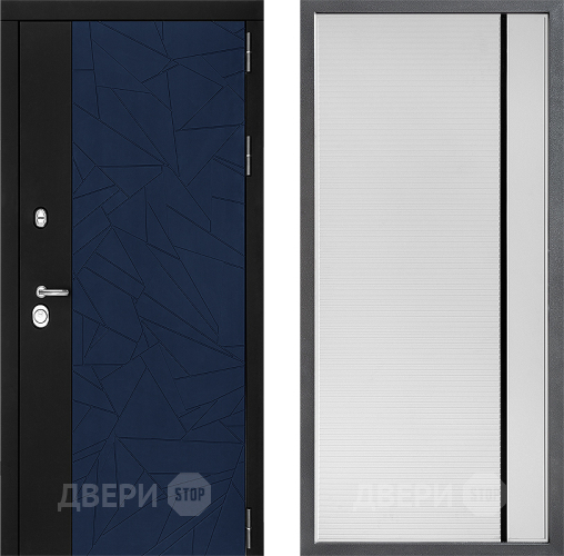 Входная металлическая Дверь Дверной континент ДК-9 ФЛ-757 Черное Стекло Софт милк в Ивантеевке